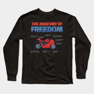 Motorcycle Gift, The Anatomy Of Freedom Shirt, Biker Lover Gift, Gift For Biker, Motor Cross, Motorcycle Anatomy Long Sleeve T-Shirt